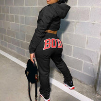 Women&#39;s Bodysuit Sweatshirt Jogging Pants Set