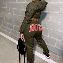 Women&#39;s Bodysuit Sweatshirt Jogging Pants Set