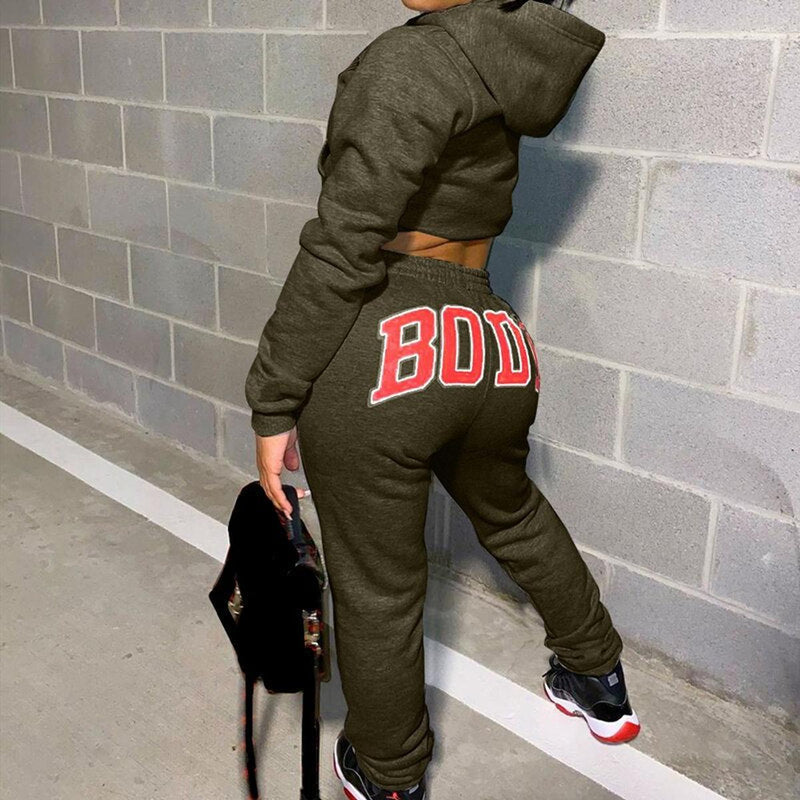 Women&#39;s Bodysuit Sweatshirt Jogging Pants Set