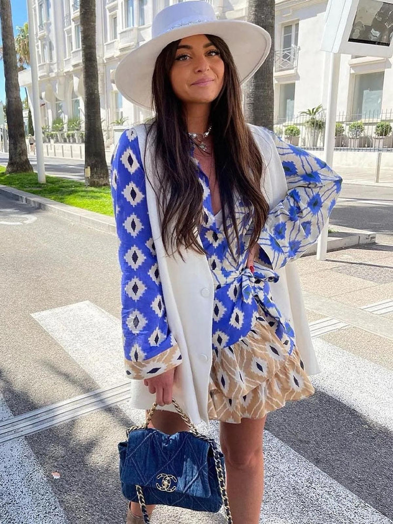 Women&#39;s Boho Matching Top and Pants Set