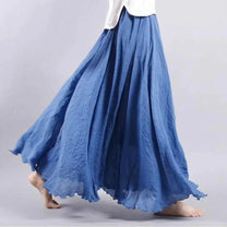 Women&#39;s Boho Pleated Waist Maxi Skirt