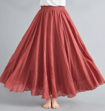 Women&#39;s Boho Pleated Waist Maxi Skirt