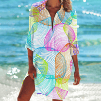 Women&#39;s Boho V-Neck Short Summer Dress