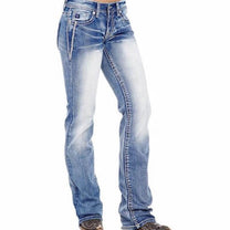 Women&#39;s Bootcut Jeans With US Flag Detail