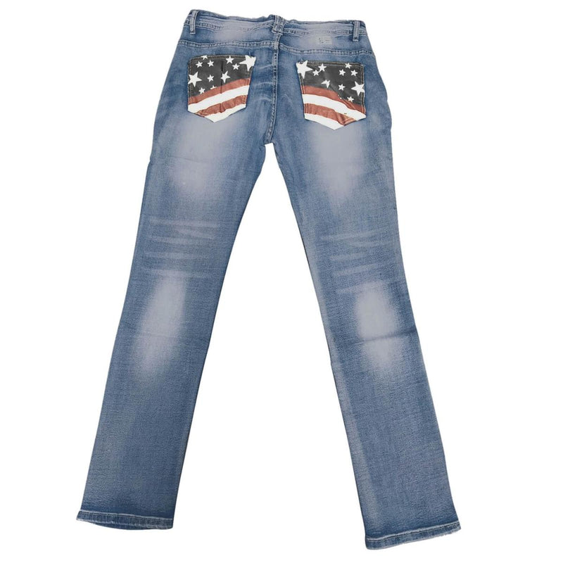 Women&#39;s Bootcut Jeans With US Flag Detail