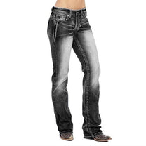 Women&#39;s Bootcut Jeans With US Flag Detail
