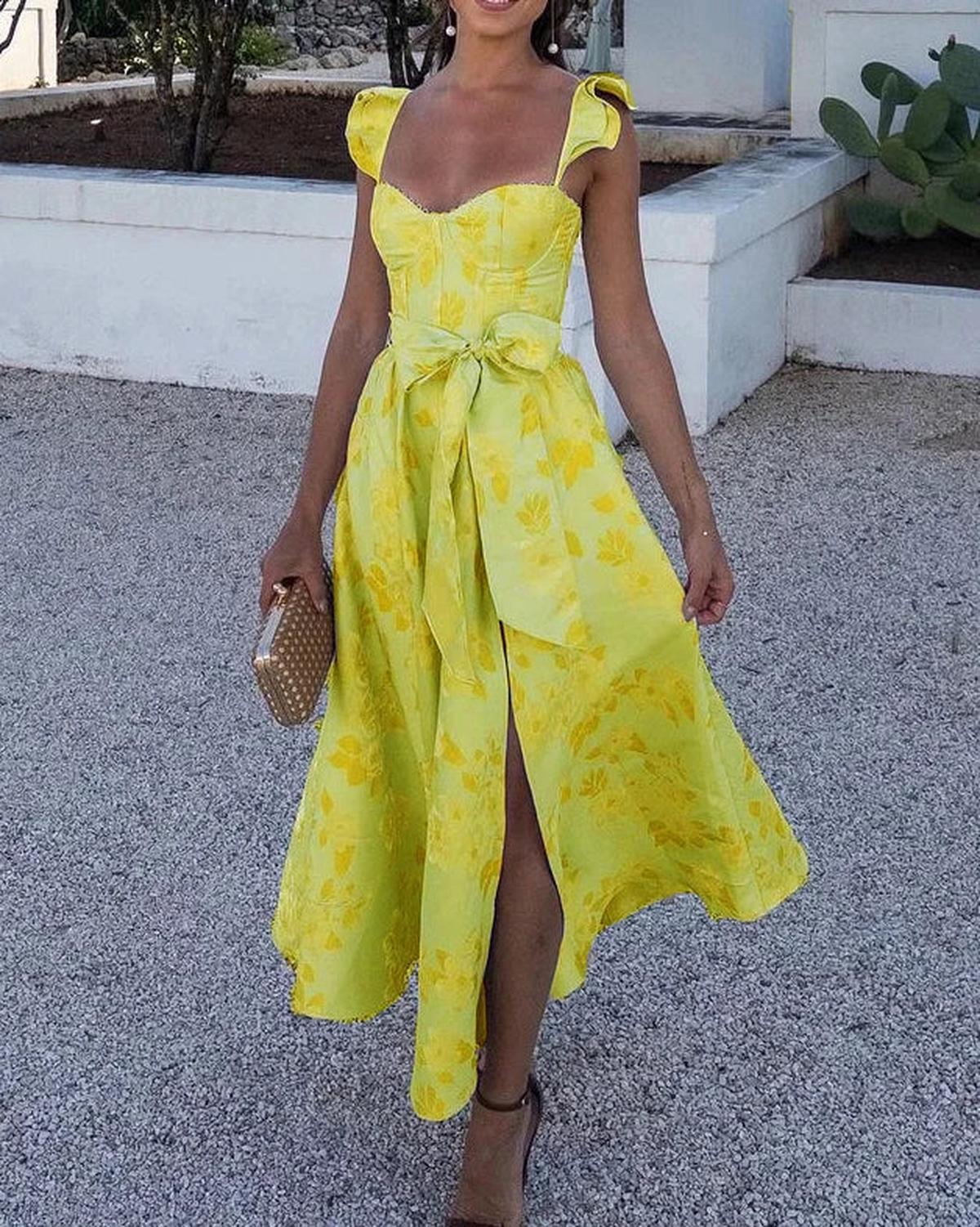 Women&#39;s Butterfly Sleeve Printed Dress