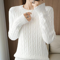 Women&#39;s Cable Knit Pullover Sweater for Winter