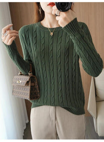 Women&#39;s Cable Knit Pullover Sweater for Winter