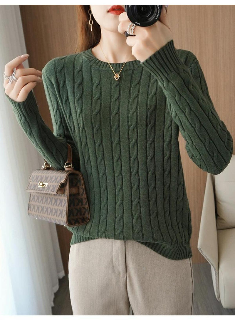 Women&#39;s Cable Knit Pullover Sweater for Winter