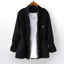 Women&#39;s Cargo Trench Coat For Autumn - Stylish And Functional