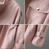 Women&#39;s Cargo Trench Coat For Autumn - Stylish And Functional