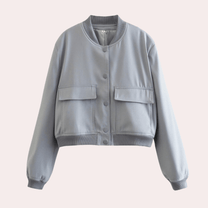 Women&#39;s Casual Bomber Jacket With Zipper Closure
