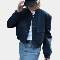 Women&#39;s Casual Bomber Jacket With Zipper Closure