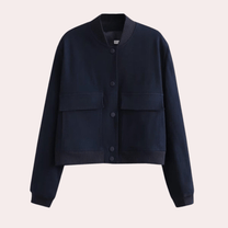 Women&#39;s Casual Bomber Jacket With Zipper Closure