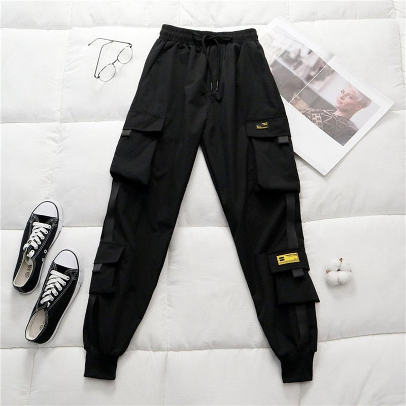 Women&#39;s Casual Cargo Pants With Adjustable Waistband