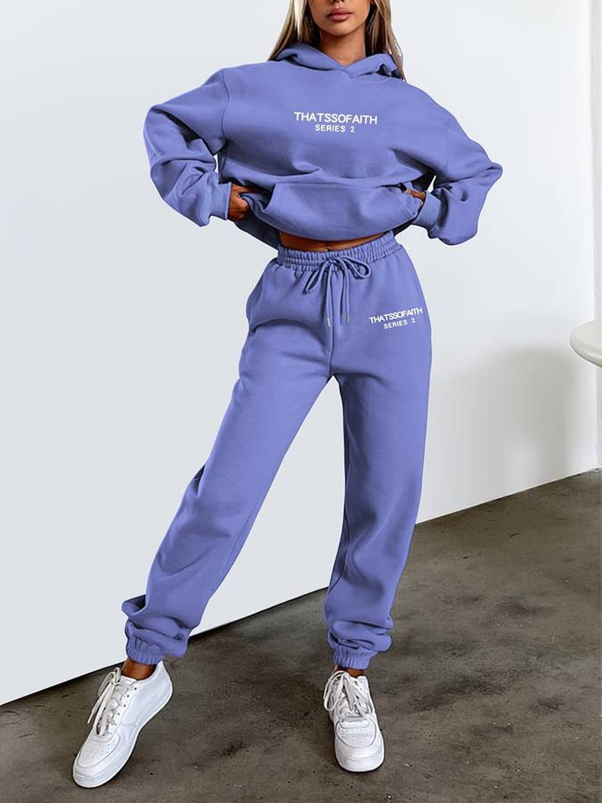 Women&#39;s Casual Jogging Pants And Pullover Set