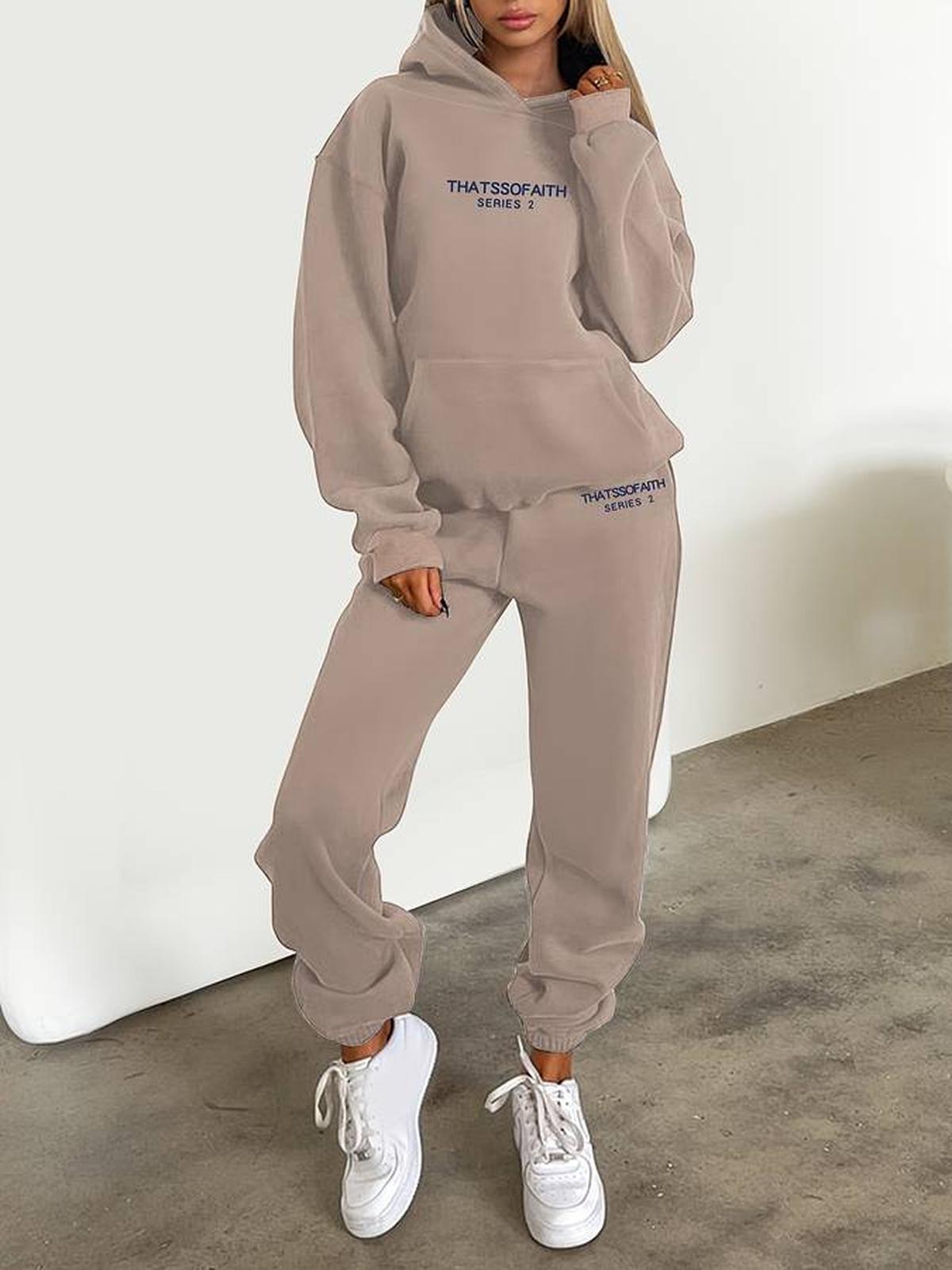 Women&#39;s Casual Jogging Pants And Pullover Set
