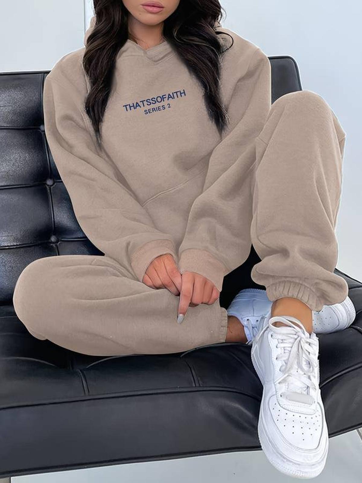 Women&#39;s Casual Jogging Pants And Pullover Set