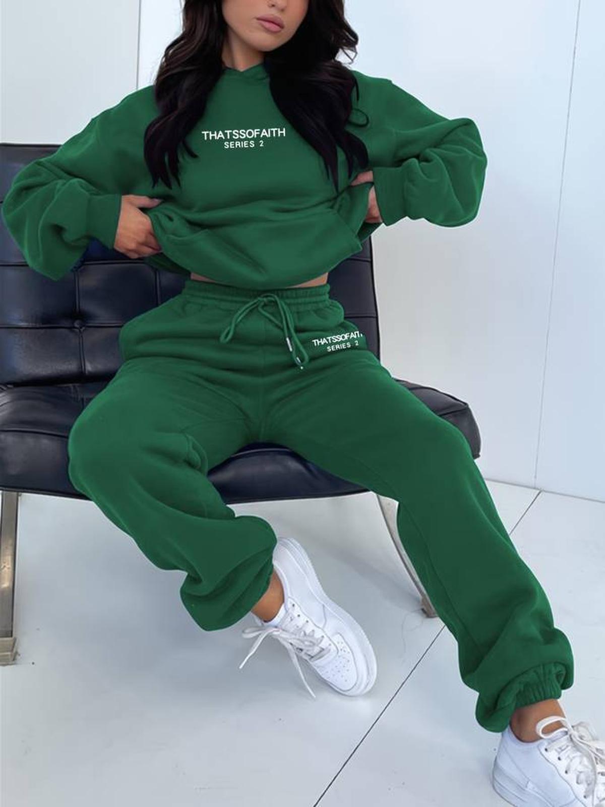 Women&#39;s Casual Jogging Pants And Pullover Set