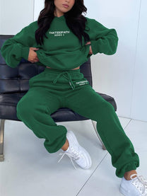Women&#39;s Casual Jogging Pants And Pullover Set