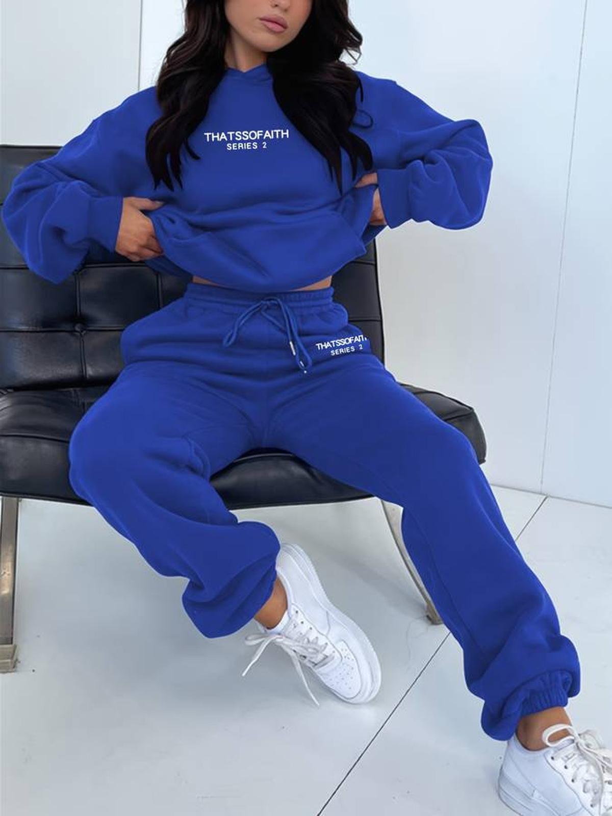 Women&#39;s Casual Jogging Pants And Pullover Set