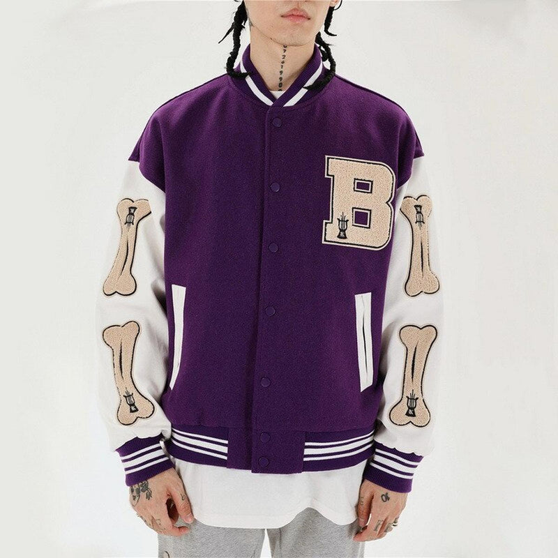 Women&#39;s Classic Baseball Jacket With Elastic Cuffs