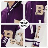 Women&#39;s Classic Baseball Jacket With Elastic Cuffs