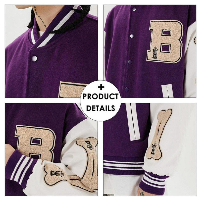 Women&#39;s Classic Baseball Jacket With Elastic Cuffs