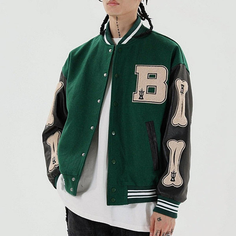 Women&#39;s Classic Baseball Jacket With Elastic Cuffs