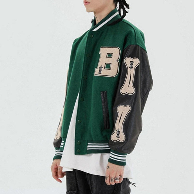 Women&#39;s Classic Baseball Jacket With Elastic Cuffs