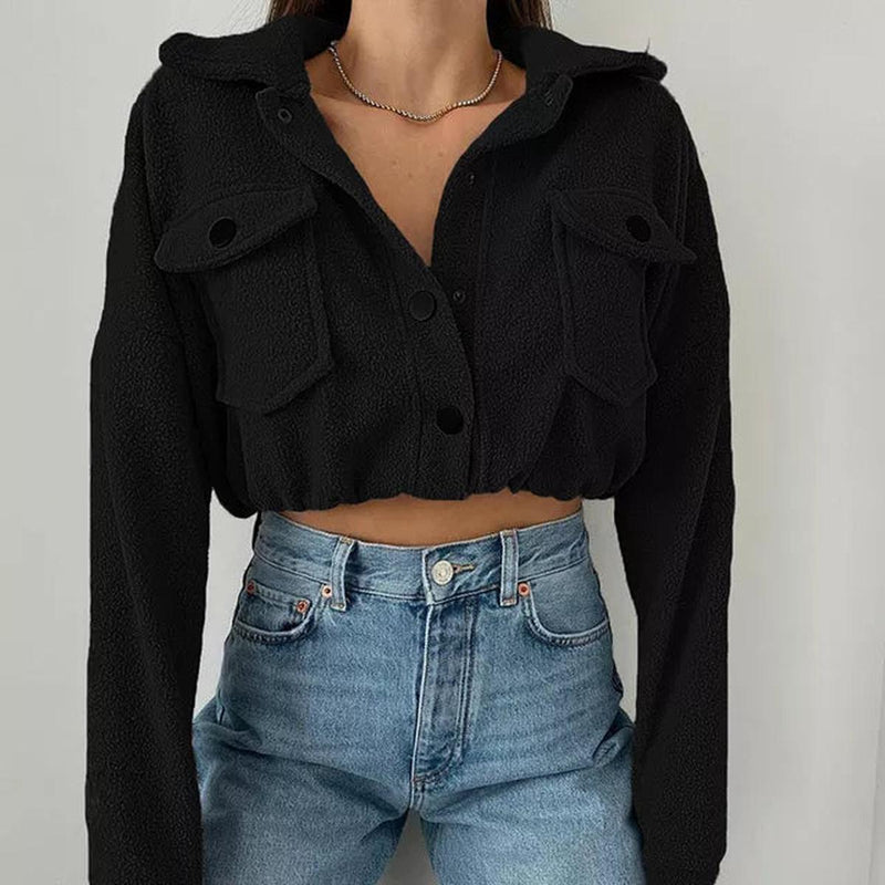 Women&#39;s Classic Bomber Jacket With Elastic Cuffs