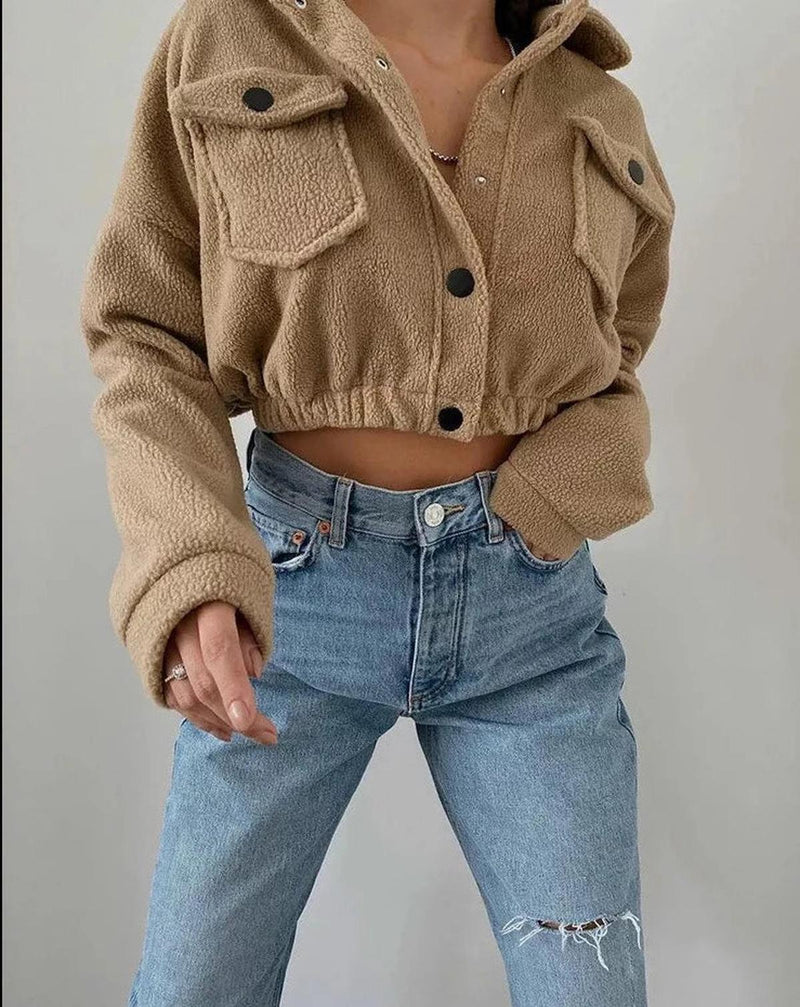 Women&#39;s Classic Bomber Jacket With Elastic Cuffs