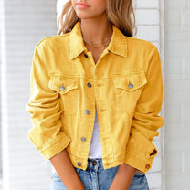 Women&#39;s Classic Denim Button-Up Jacket