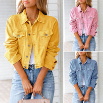 Women&#39;s Classic Denim Button-Up Jacket