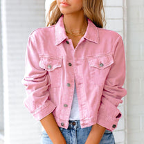 Women&#39;s Classic Denim Button-Up Jacket