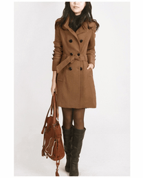 Women&#39;s Classic Trench Coat With Adjustable Belt
