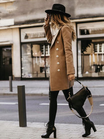 Women&#39;s Classic Trench Coat With Belt And Buttons