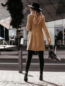 Women&#39;s Classic Trench Coat With Belt And Buttons