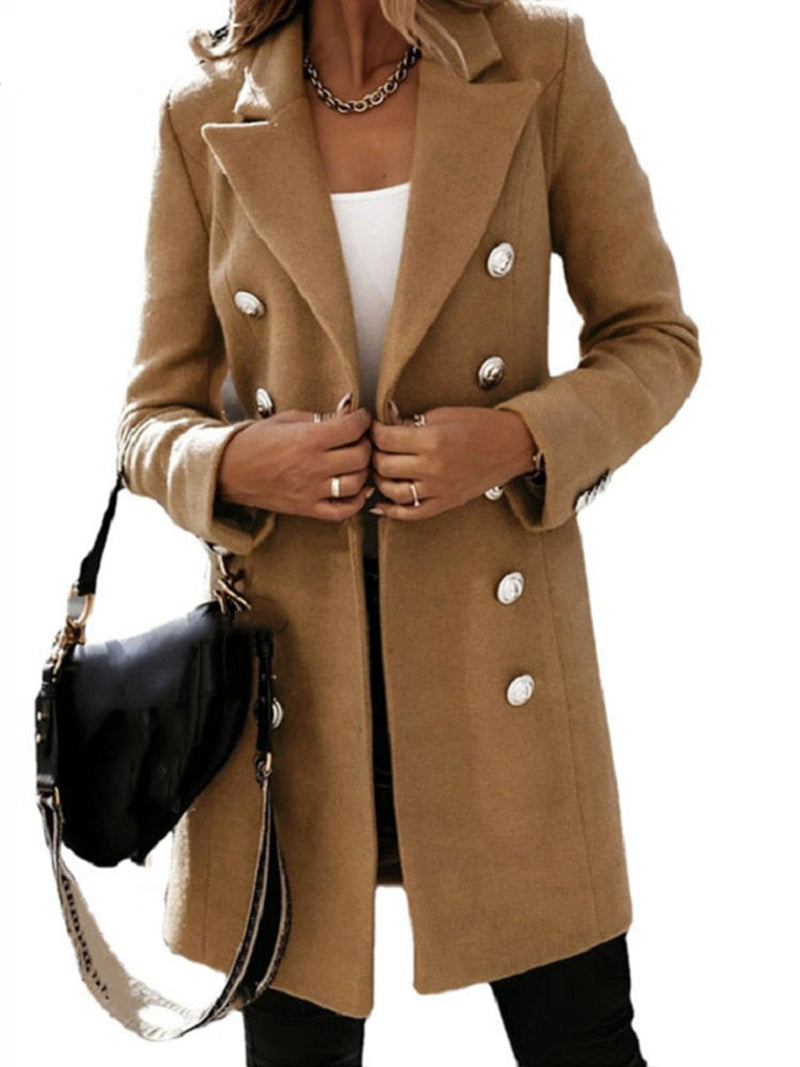 Women&#39;s Classic Trench Coat With Belt And Buttons
