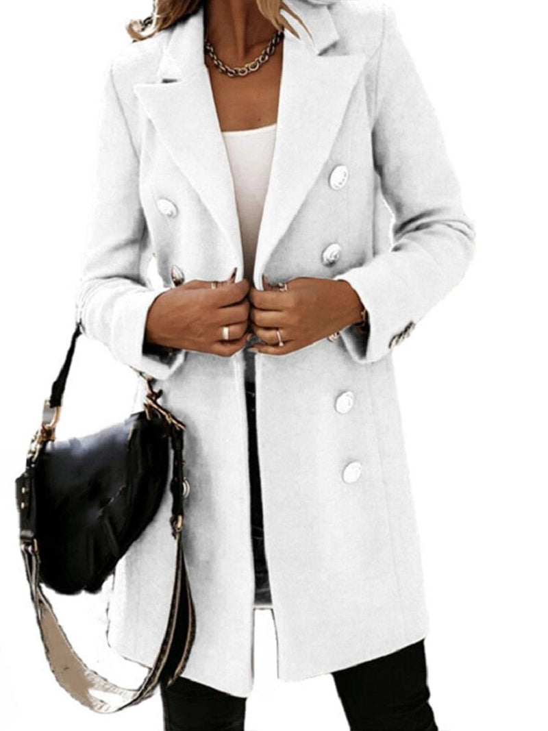 Women&#39;s Classic Trench Coat With Belt And Buttons