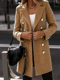 Women&#39;s Classic Trench Coat With Belt And Buttons