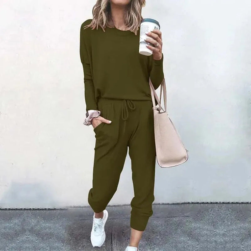 Women&#39;s Cotton Blend Relaxed Fit Loungewear Set