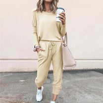 Women&#39;s Cotton Blend Relaxed Fit Loungewear Set