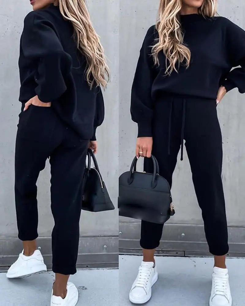Women&#39;s Cotton Blend Relaxed Fit Tracksuit Set