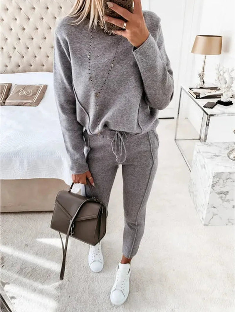 Women&#39;s Cotton Blend Relaxed Fit Tracksuit Set