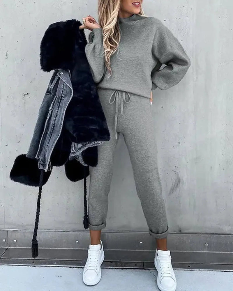 Women&#39;s Cotton Blend Relaxed Fit Tracksuit Set