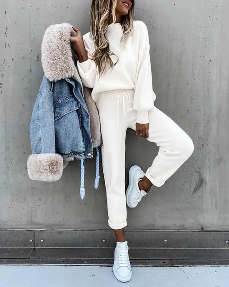 Women&#39;s Cotton Blend Relaxed Fit Tracksuit Set