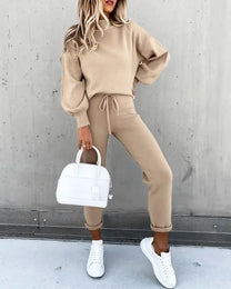 Women&#39;s Cotton Blend Relaxed Fit Tracksuit Set