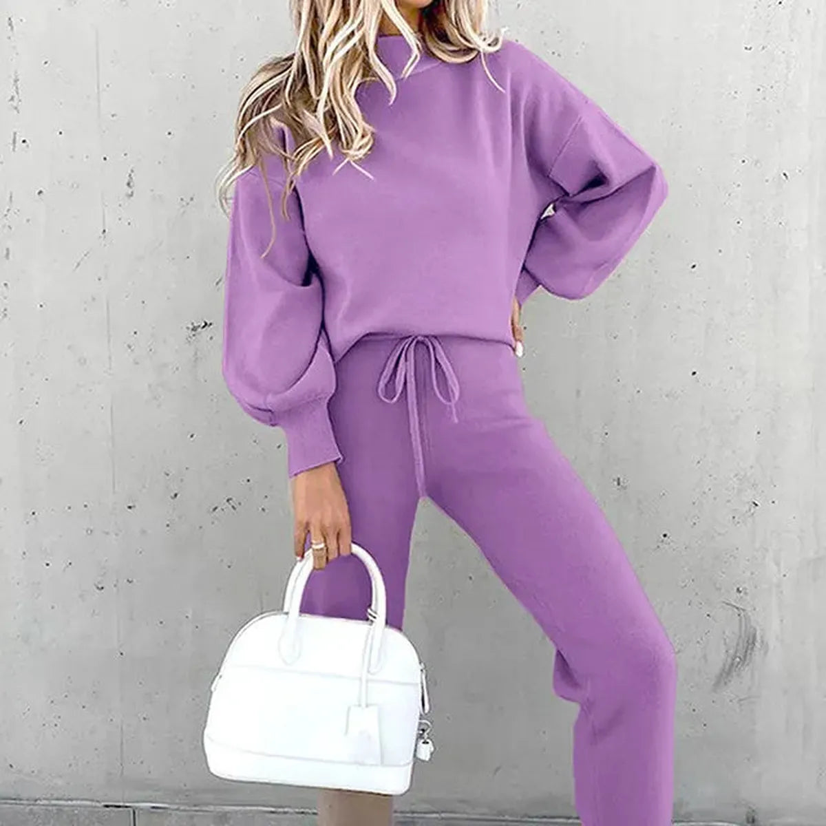 Women&#39;s Cotton Blend Relaxed Fit Tracksuit Set